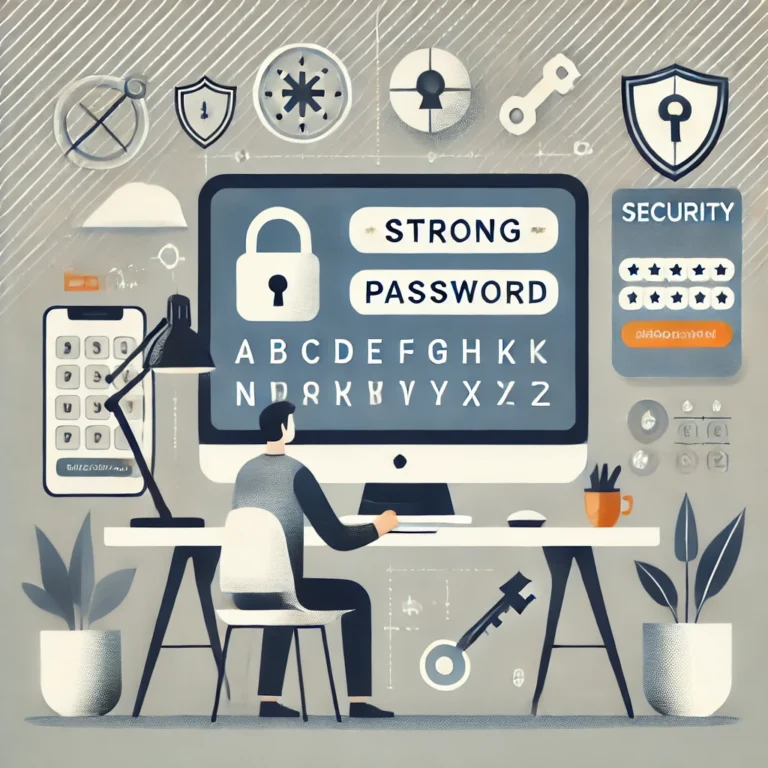 DALL·E 2024-07-12 00.21.17 - A minimalistic and engaging illustration of a person creating a strong password on a computer