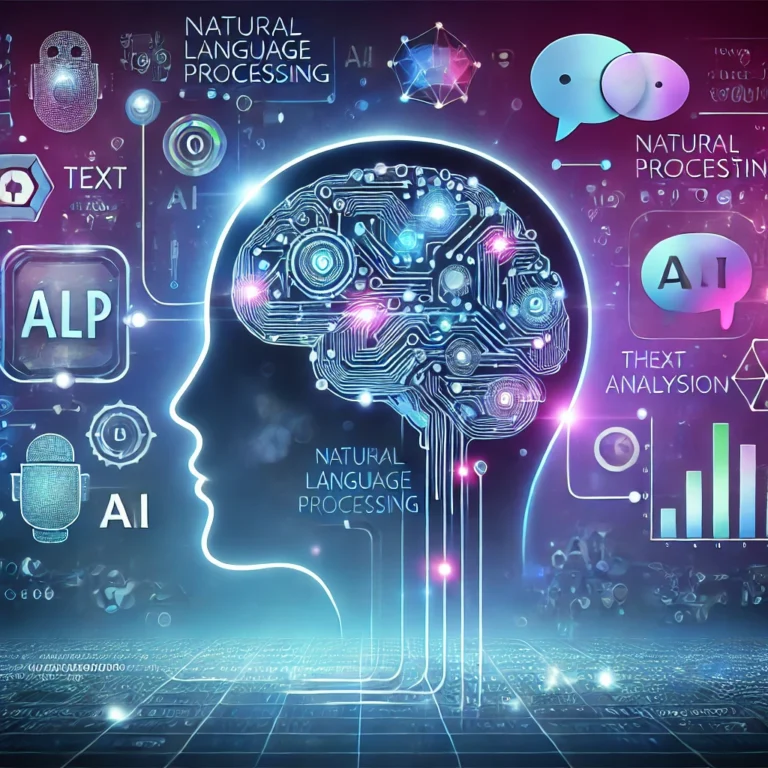 DALL·E 2024-09-22 23.01.59 - A professional illustration showing Natural Language Processing (NLP) in action